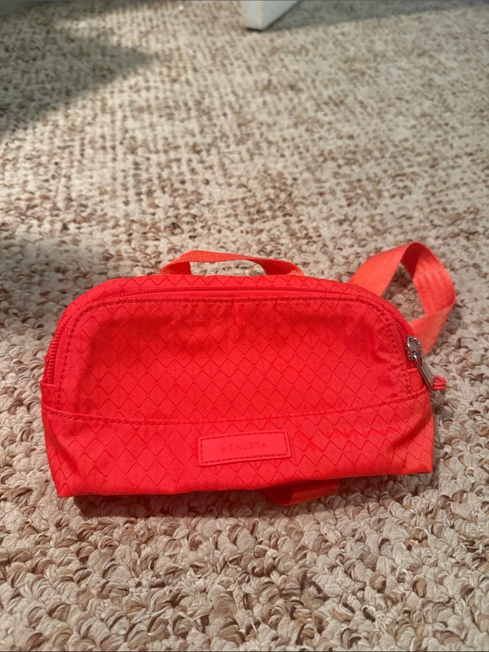 Athleta Bright Red Zip Cosmetic Belt Bag